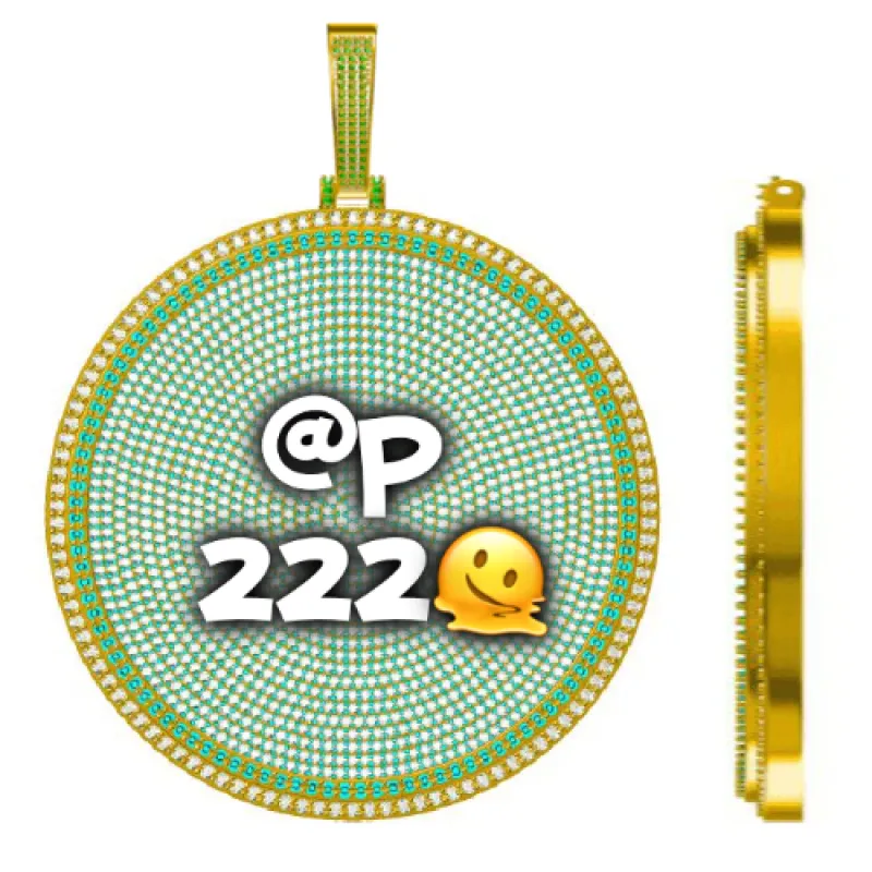 CUSTOM LETTER NECKLACE 3D BIG DISC sold by The GUU Shop