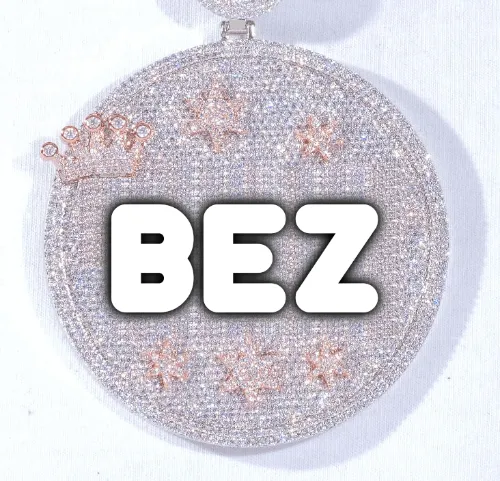 CUSTOM LETTER NECKLACE 3D BIG CROWN DISC sold by The GUU Shop