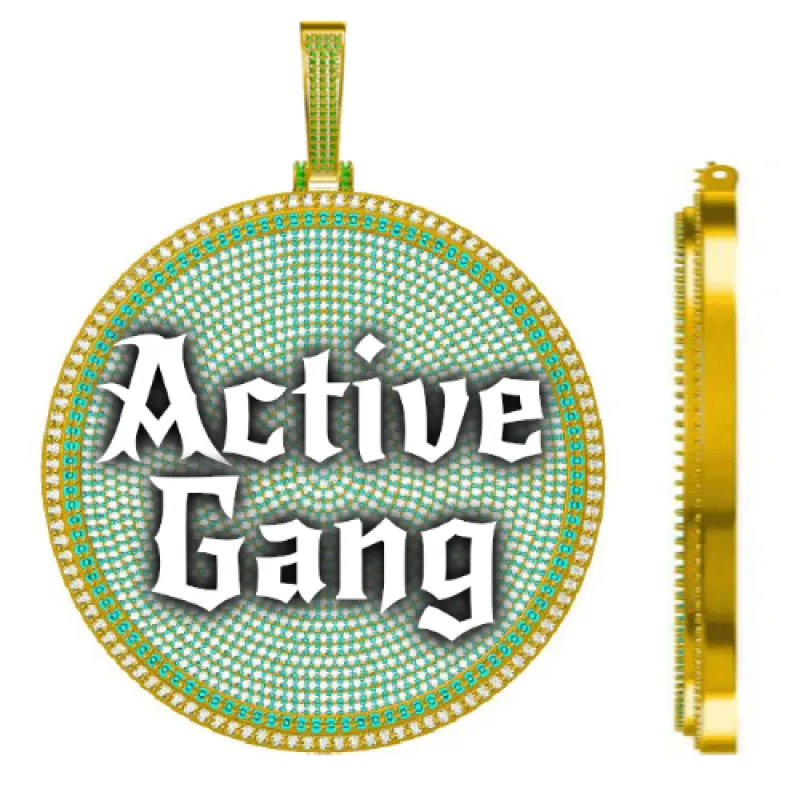 CUSTOM LETTER NECKLACE 3D BIG DISC sold by The GUU Shop