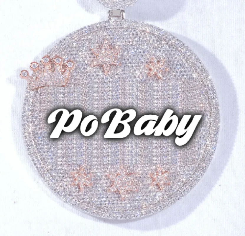 CUSTOM LETTER NECKLACE 3D BIG CROWN DISC sold by The GUU Shop