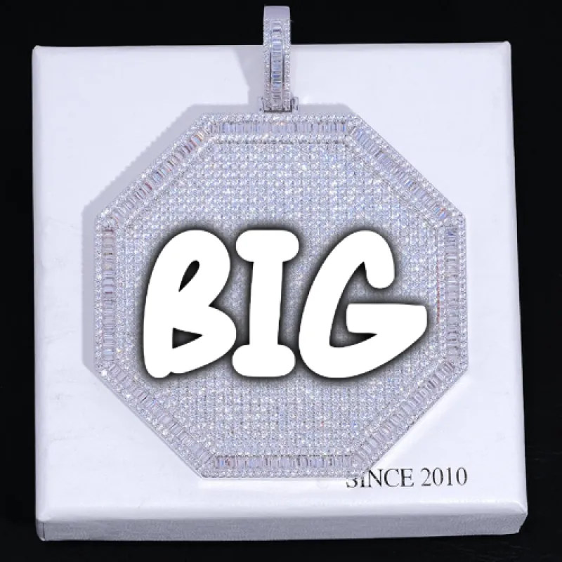 CUSTOM LETTER NECKLACE 3D BIG OCTAGON sold by The GUU Shop