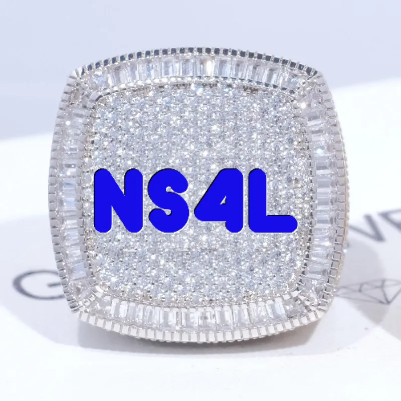 CUSTOM LETTER 3D ICED RING sold by The GUU Shop