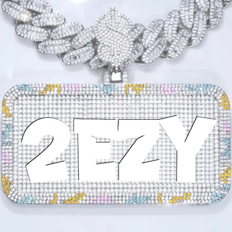 CUSTOM LETTER NECKLACE 3D COLORFUL SQUARE sold by The GUU Shop