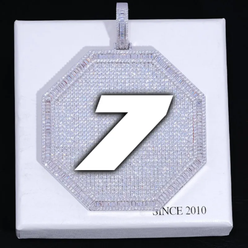 CUSTOM LETTER NECKLACE 3D BIG OCTAGON sold by The GUU Shop