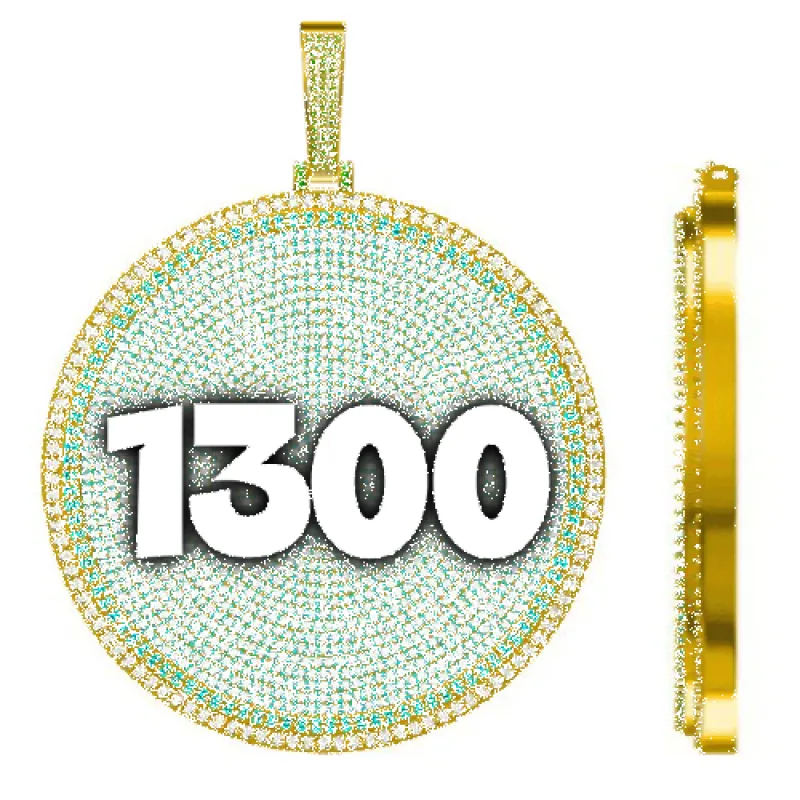 CUSTOM LETTER NECKLACE 3D BIG DISC sold by The GUU Shop