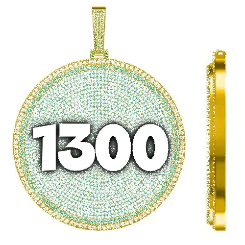 CUSTOM LETTER NECKLACE 3D BIG DISC sold by The GUU Shop