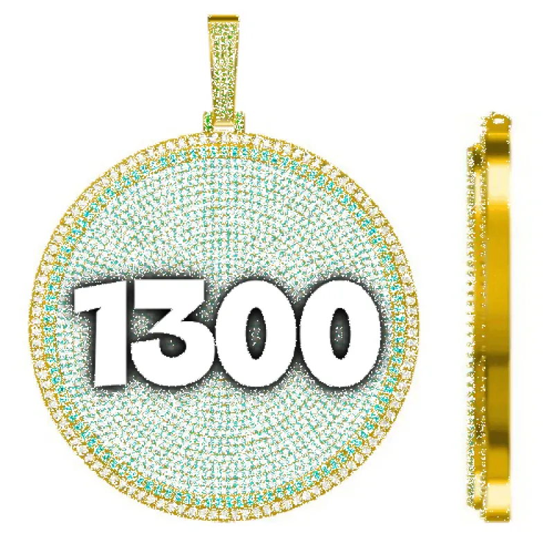 CUSTOM LETTER NECKLACE 3D BIG DISC sold by The GUU Shop