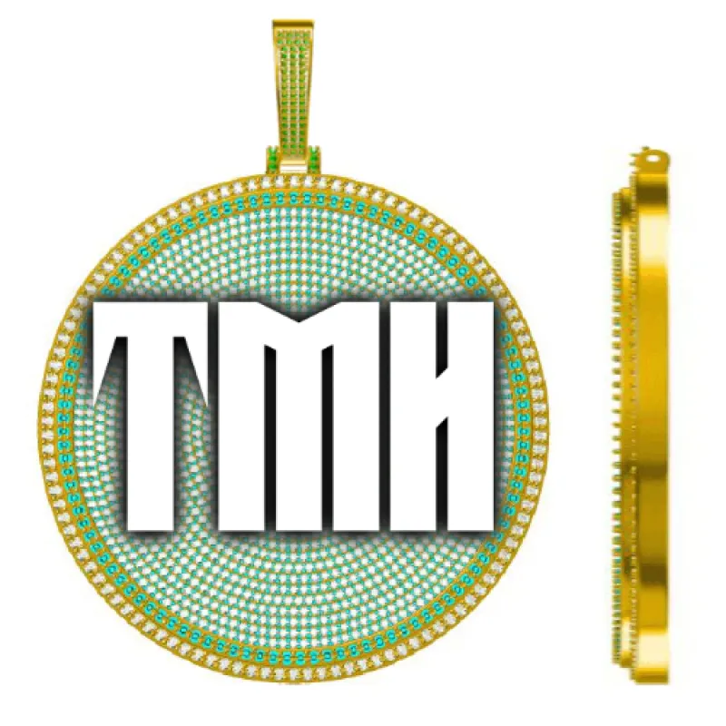 CUSTOM LETTER NECKLACE 3D BIG DISC sold by The GUU Shop