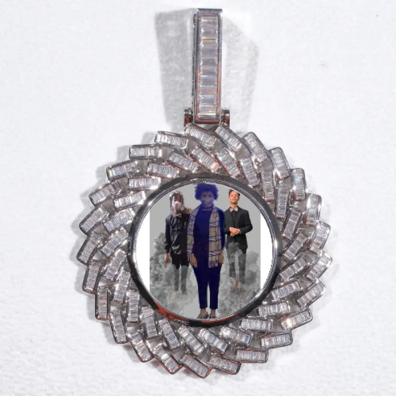 Large 3D Baguette Custom Picture Pendant sold by The GUU Shop