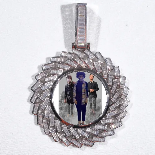 Large 3D Baguette Custom Picture Pendant sold by The GUU Shop