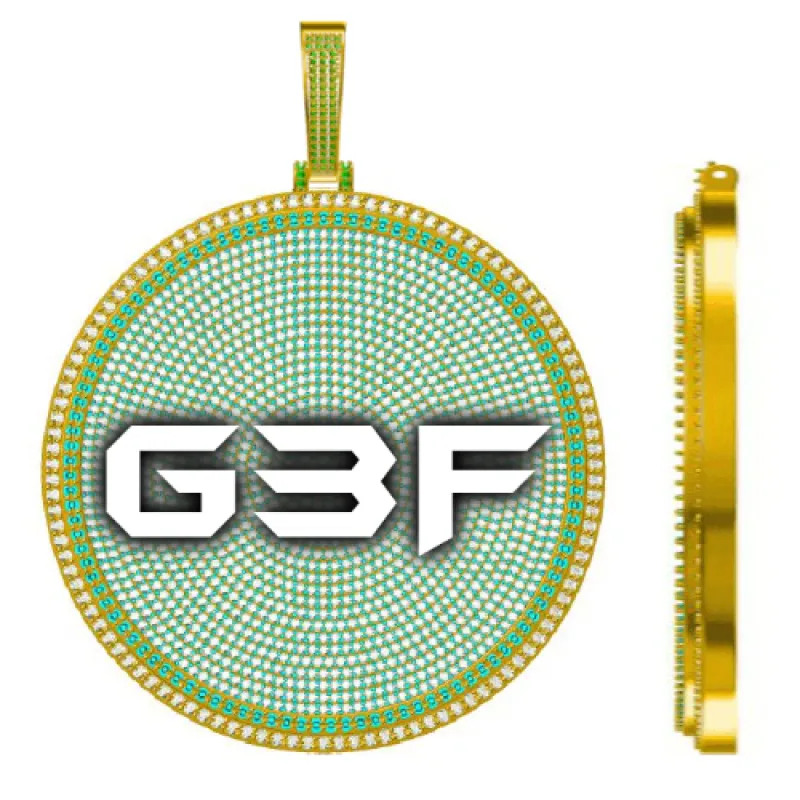 CUSTOM LETTER NECKLACE 3D BIG DISC sold by The GUU Shop