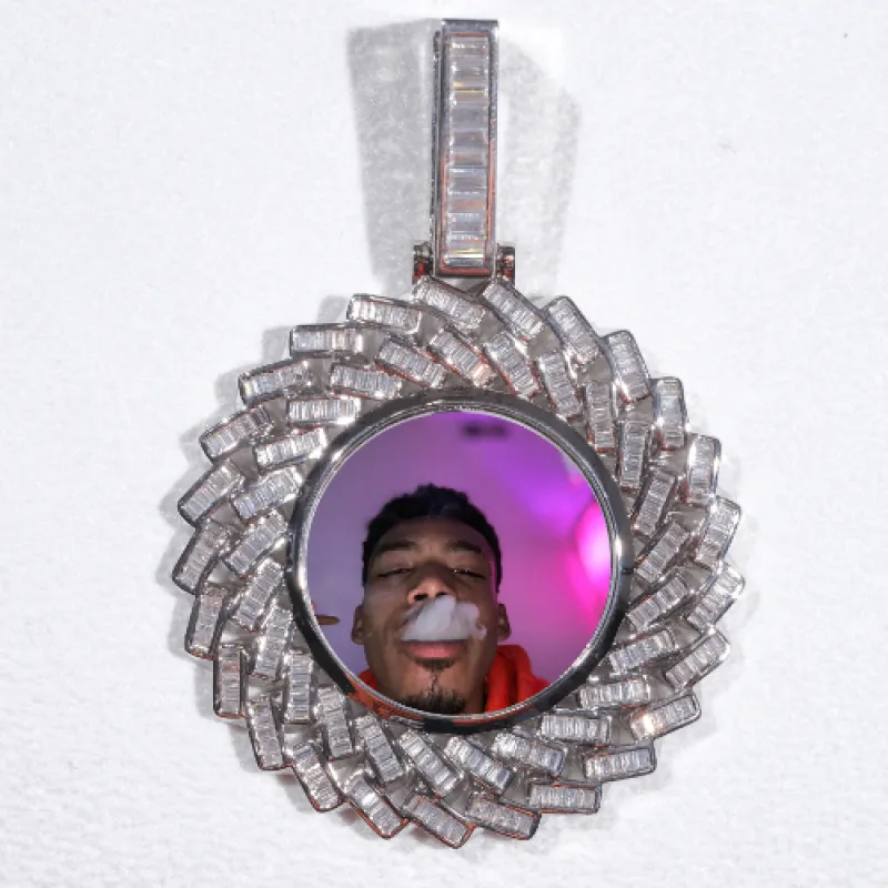 Large 3D Baguette Custom Picture Pendant sold by The GUU Shop