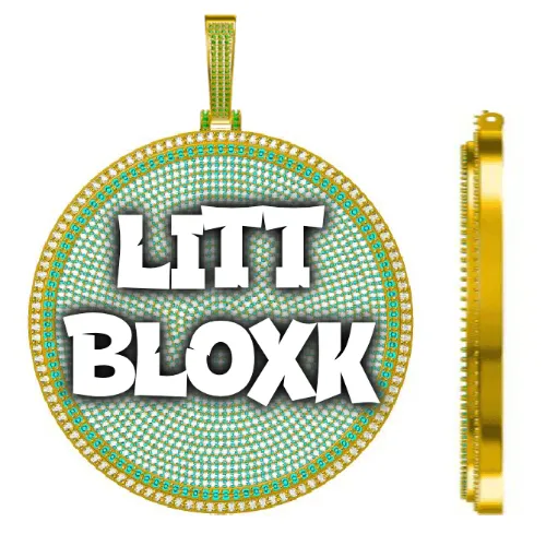 CUSTOM LETTER NECKLACE 3D BIG DISC sold by The GUU Shop