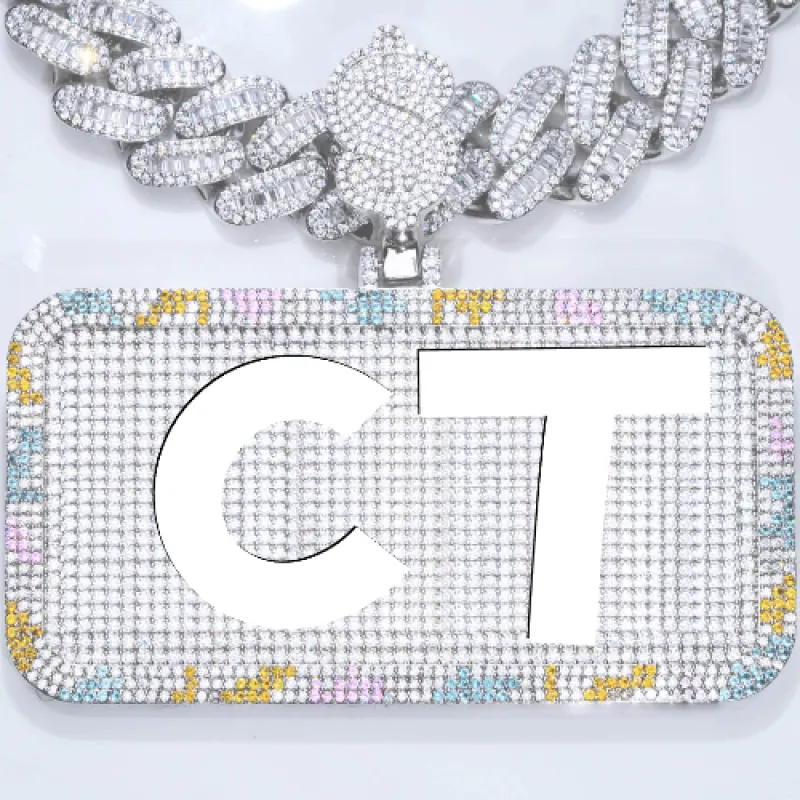 CUSTOM LETTER NECKLACE 3D COLORFUL SQUARE sold by The GUU Shop