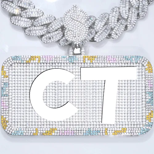 CUSTOM LETTER NECKLACE 3D COLORFUL SQUARE sold by The GUU Shop