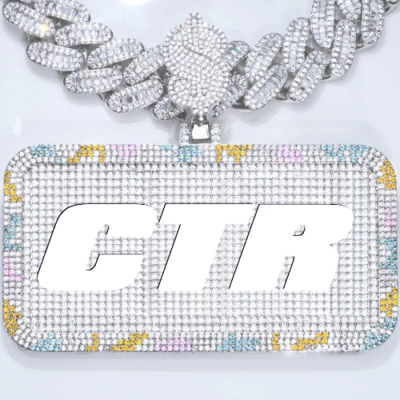 CUSTOM LETTER NECKLACE 3D COLORFUL SQUARE sold by The GUU Shop