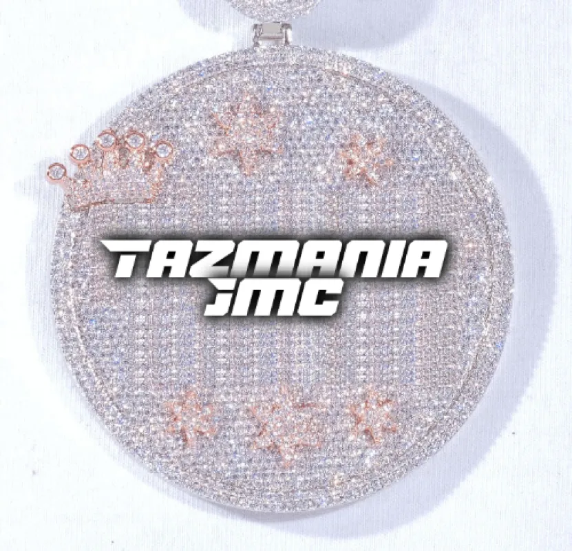 CUSTOM LETTER NECKLACE 3D BIG CROWN DISC made by The GUU Shop