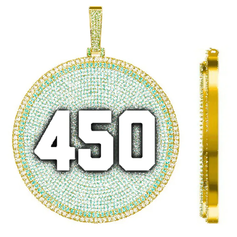 CUSTOM LETTER NECKLACE 3D BIG DISC sold by The GUU Shop