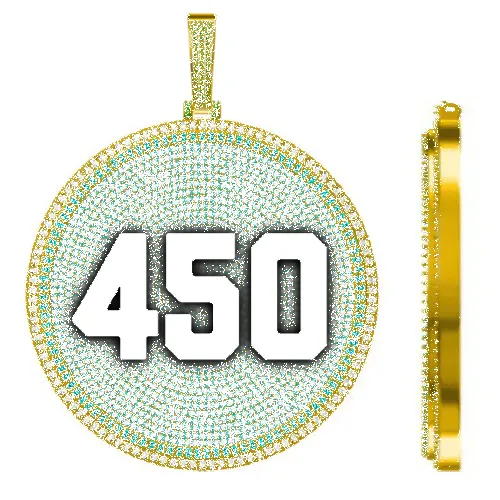 CUSTOM LETTER NECKLACE 3D BIG DISC sold by The GUU Shop