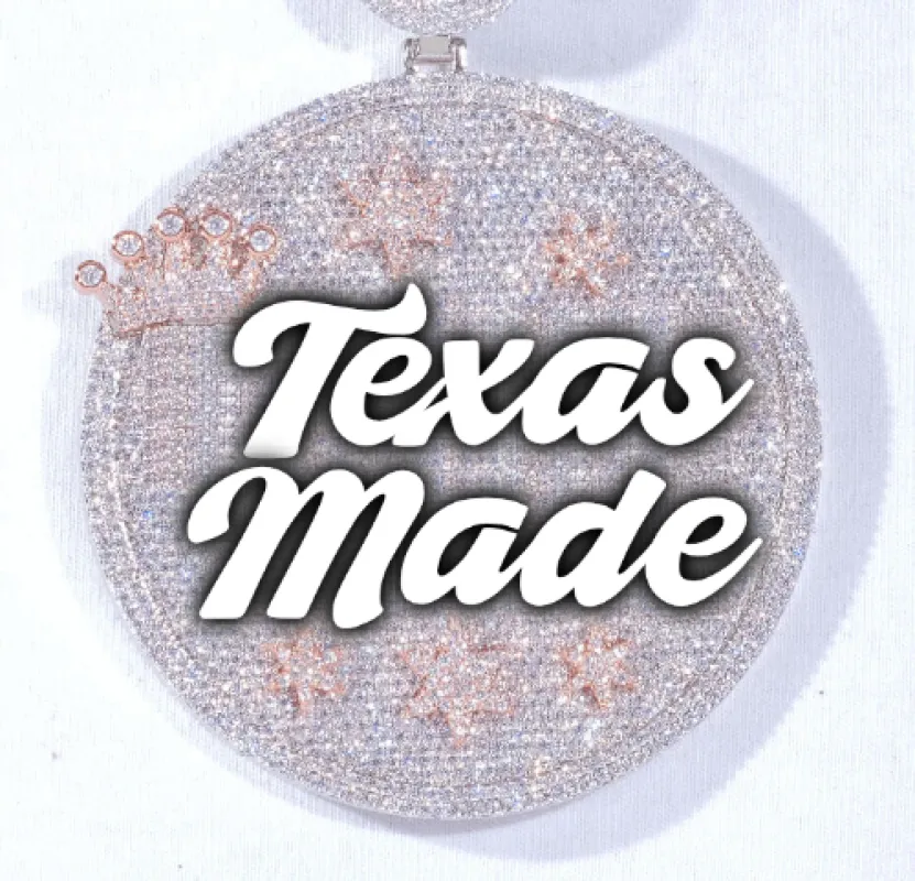 CUSTOM LETTER NECKLACE 3D BIG CROWN DISC sold by The GUU Shop