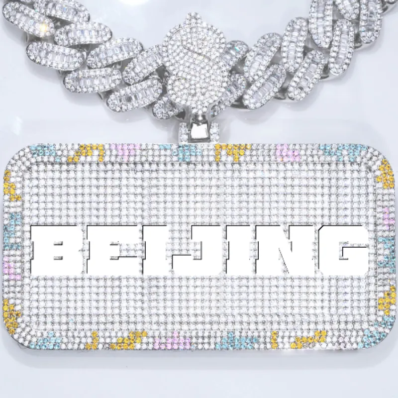 CUSTOM LETTER NECKLACE 3D COLORFUL SQUARE sold by The GUU Shop