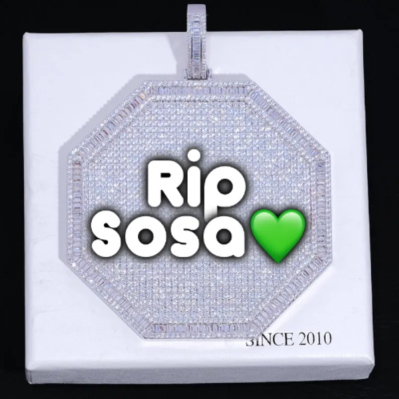 CUSTOM LETTER NECKLACE 3D BIG OCTAGON sold by The GUU Shop