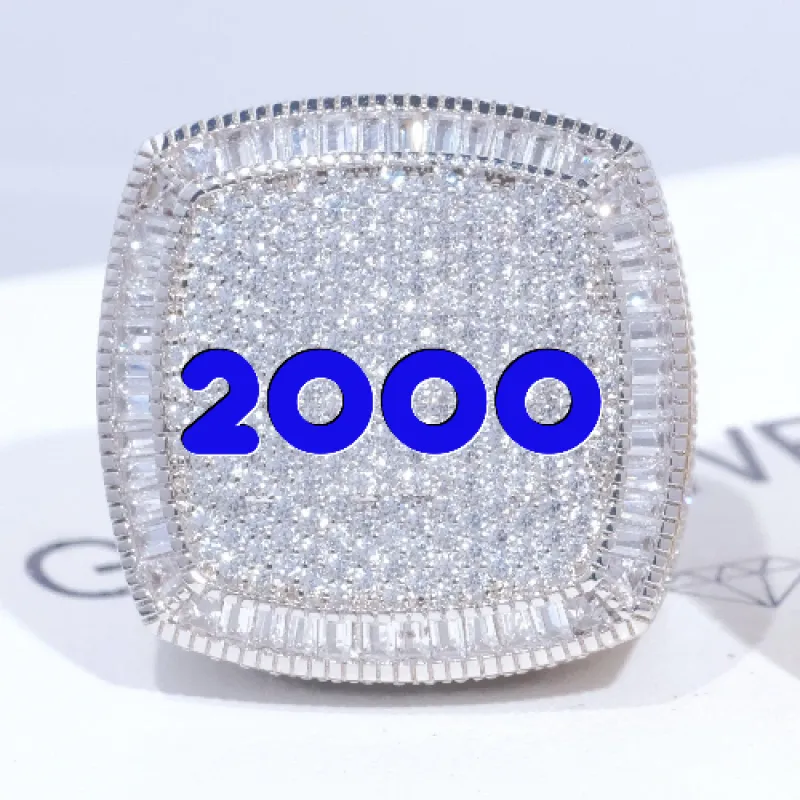 CUSTOM LETTER 3D ICED RING sold by The GUU Shop