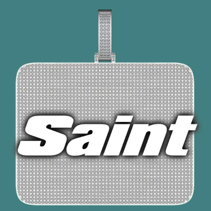 CUSTOM LETTER NECKLACE 3D BIG SQUARE sold by The GUU Shop