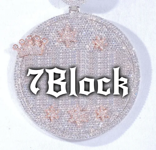 CUSTOM LETTER NECKLACE 3D BIG CROWN DISC sold by The GUU Shop