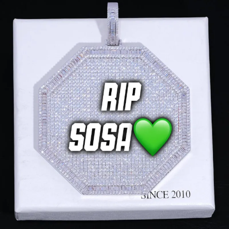 CUSTOM LETTER NECKLACE 3D BIG OCTAGON sold by The GUU Shop