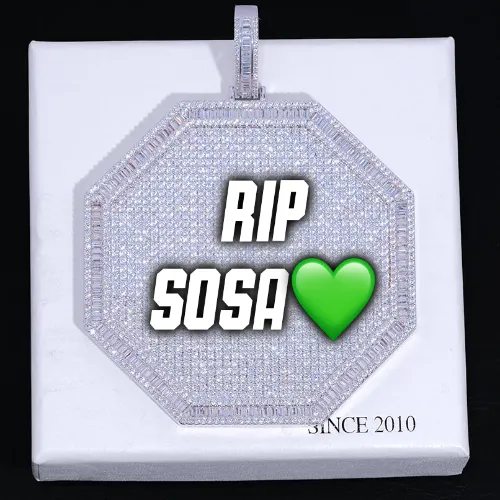 CUSTOM LETTER NECKLACE 3D BIG OCTAGON sold by The GUU Shop