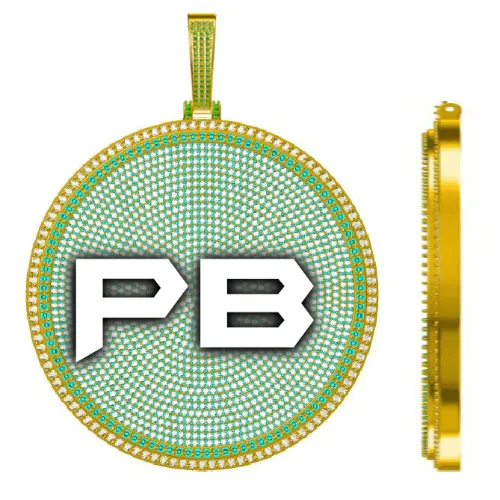 CUSTOM LETTER NECKLACE 3D BIG DISC sold by The GUU Shop