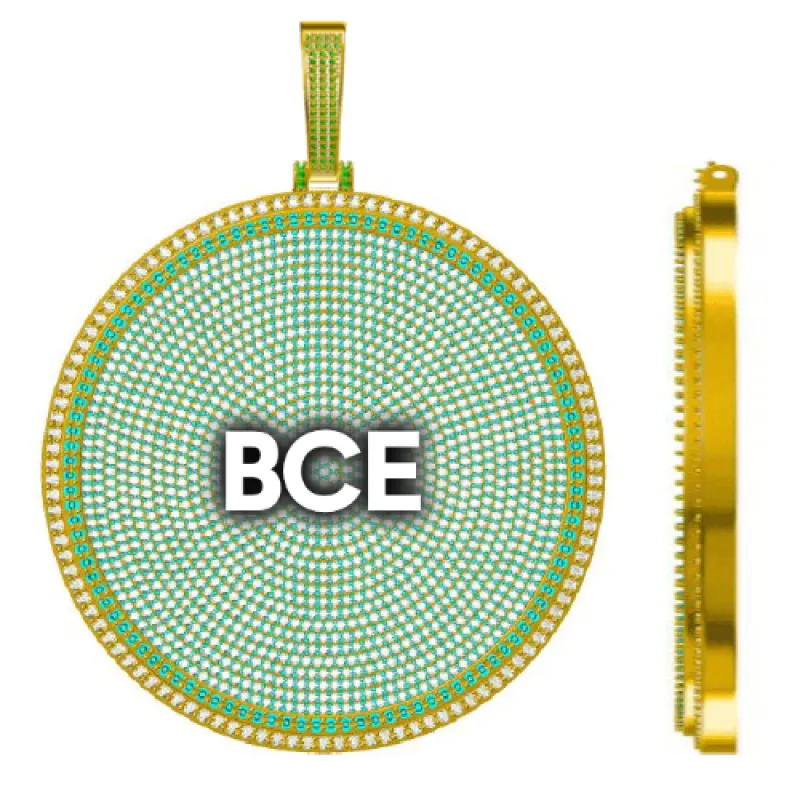 CUSTOM LETTER NECKLACE 3D BIG DISC sold by The GUU Shop