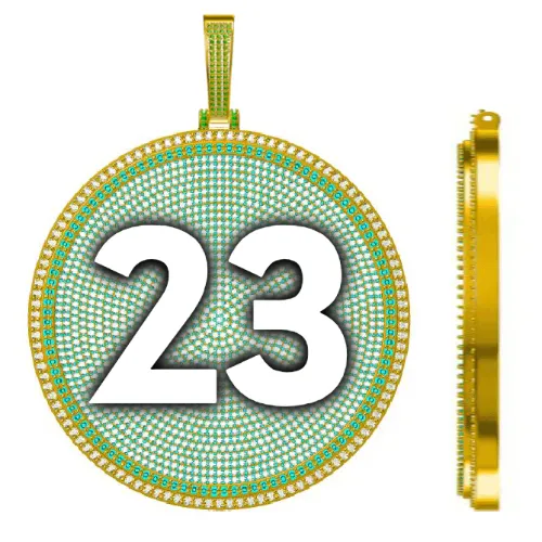 CUSTOM LETTER NECKLACE 3D BIG DISC sold by The GUU Shop