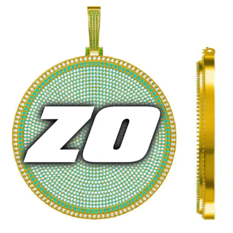 CUSTOM LETTER NECKLACE 3D BIG DISC sold by The GUU Shop