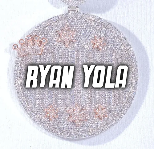 CUSTOM LETTER NECKLACE 3D BIG CROWN DISC sold by The GUU Shop