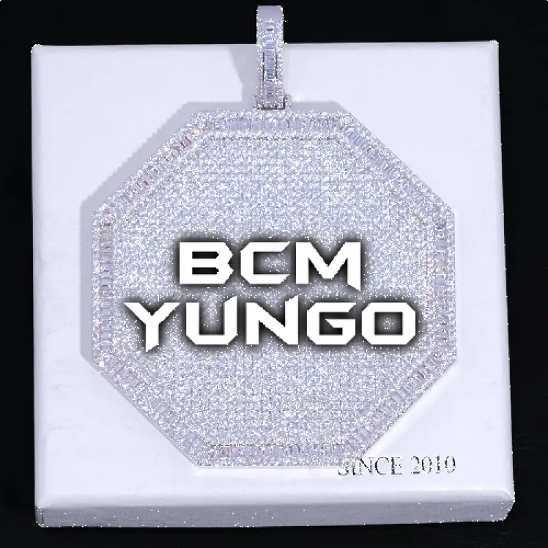 CUSTOM LETTER NECKLACE 3D BIG OCTAGON sold by The GUU Shop