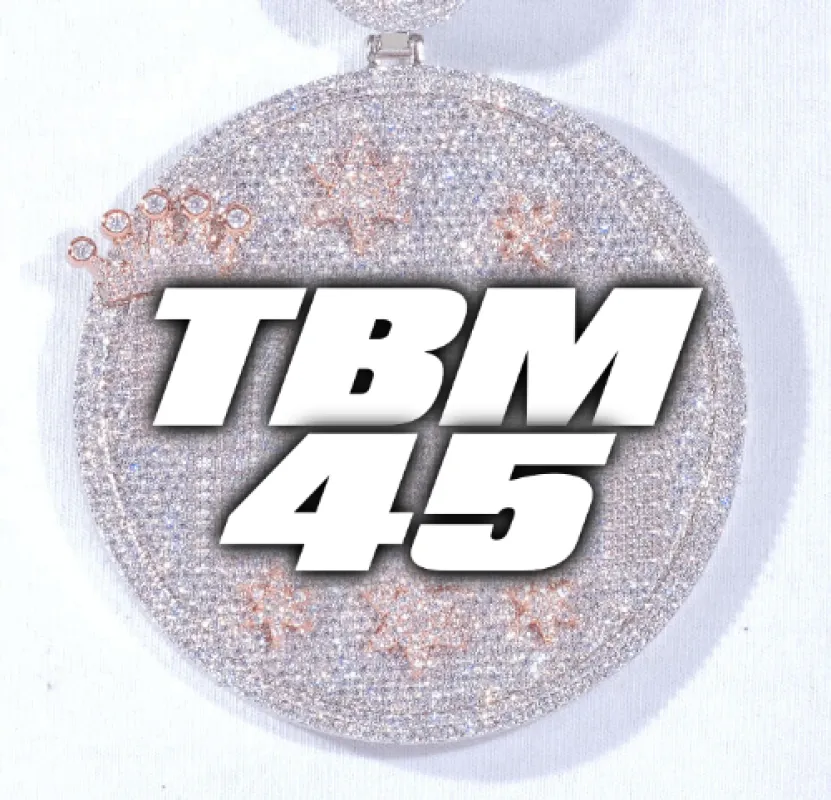 CUSTOM LETTER NECKLACE 3D BIG CROWN DISC sold by The GUU Shop