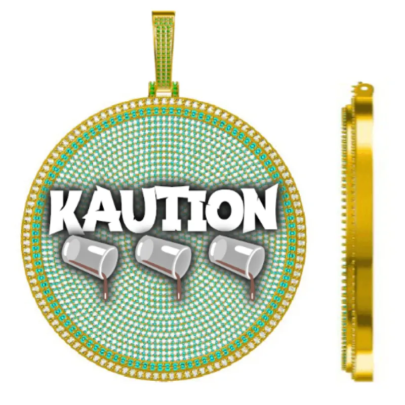 CUSTOM LETTER NECKLACE 3D BIG DISC sold by The GUU Shop