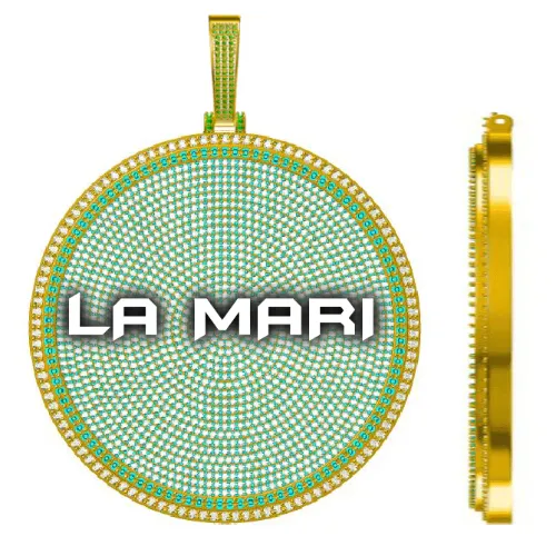 CUSTOM LETTER NECKLACE 3D BIG DISC sold by The GUU Shop