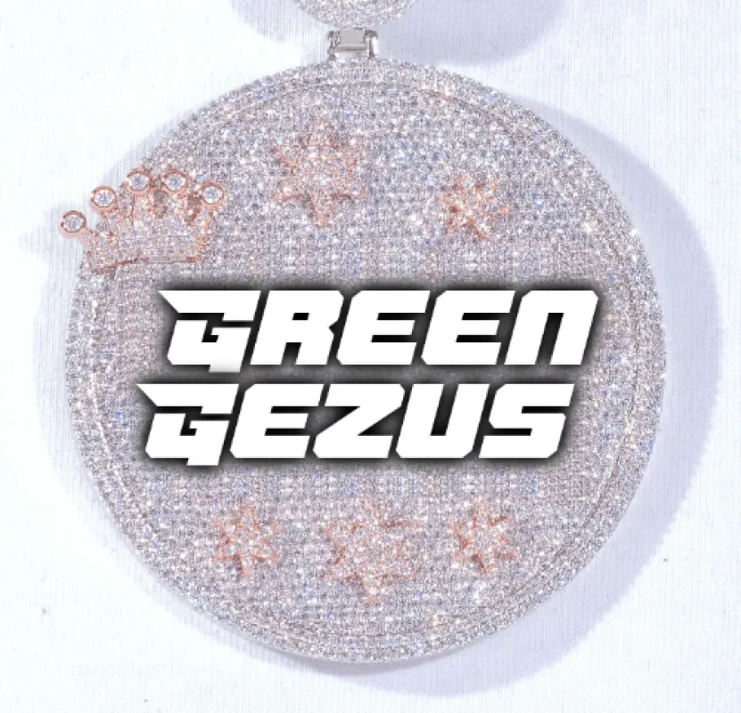 CUSTOM LETTER NECKLACE 3D BIG CROWN DISC sold by The GUU Shop