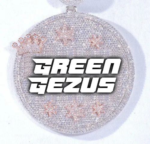 CUSTOM LETTER NECKLACE 3D BIG CROWN DISC sold by The GUU Shop