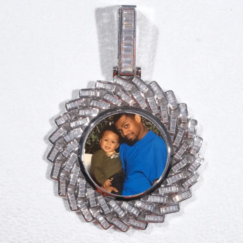 Large 3D Baguette Custom Picture Pendant made by The GUU Shop