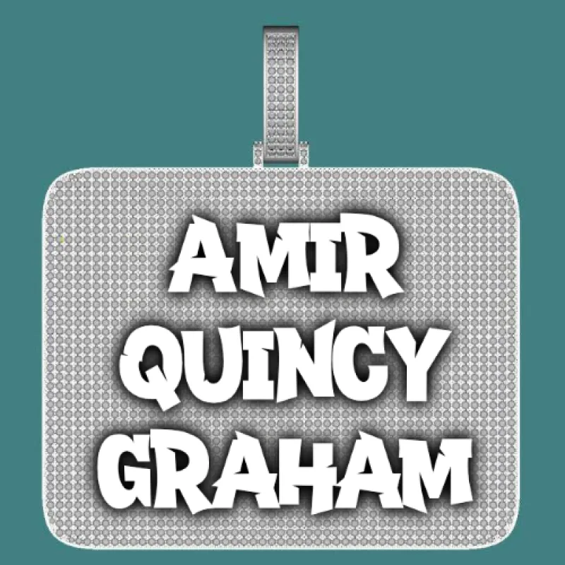 CUSTOM LETTER NECKLACE 3D BIG SQUARE sold by The GUU Shop