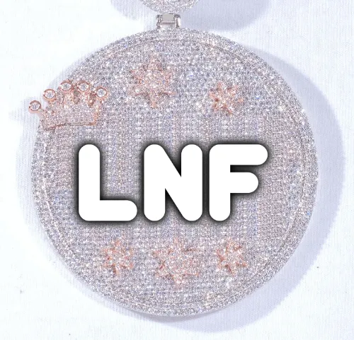 CUSTOM LETTER NECKLACE 3D BIG CROWN DISC sold by The GUU Shop