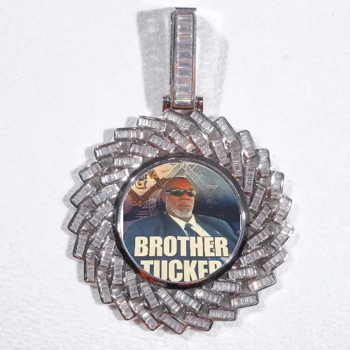 Large 3D Baguette Custom Picture Pendant sold by The GUU Shop