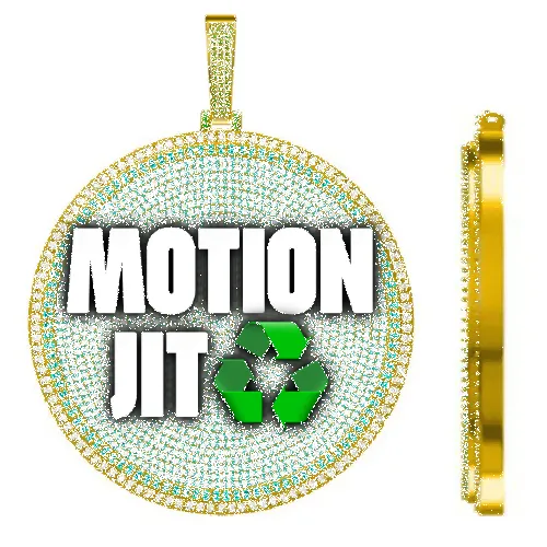 CUSTOM LETTER NECKLACE 3D BIG DISC sold by The GUU Shop