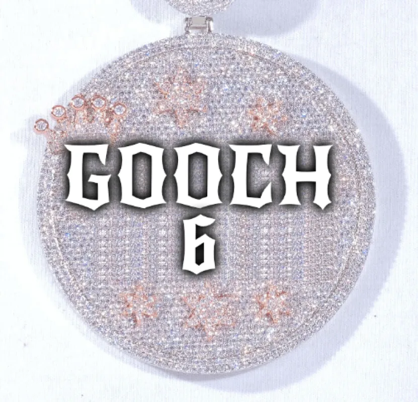 CUSTOM LETTER NECKLACE 3D BIG CROWN DISC sold by The GUU Shop