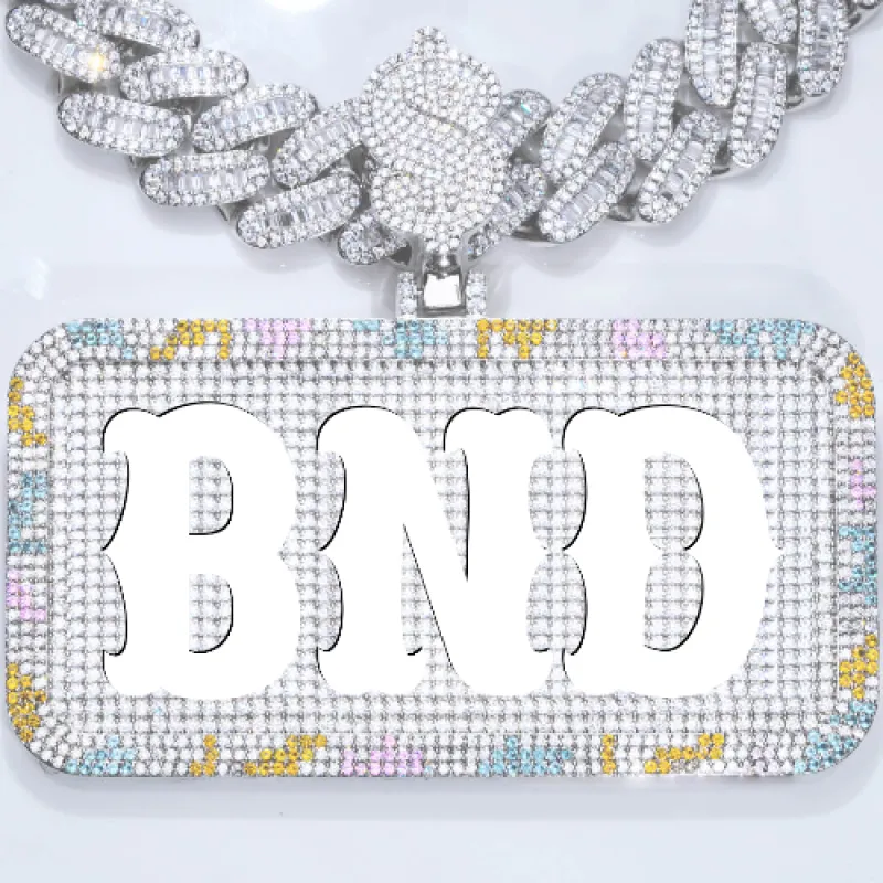 CUSTOM LETTER NECKLACE 3D COLORFUL SQUARE sold by The GUU Shop