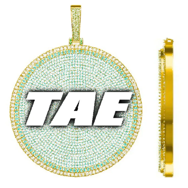 CUSTOM LETTER NECKLACE 3D BIG DISC sold by The GUU Shop